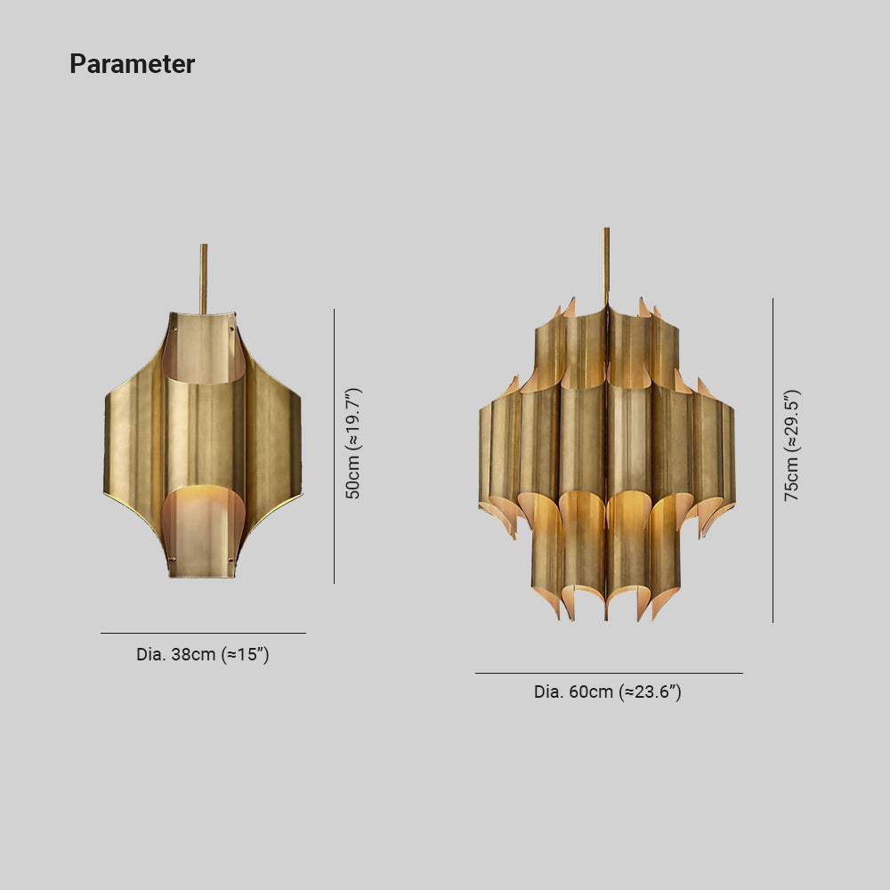 Arisha Simple Retro Creative Chandelier Brass Metal Bedroom - Letslighting