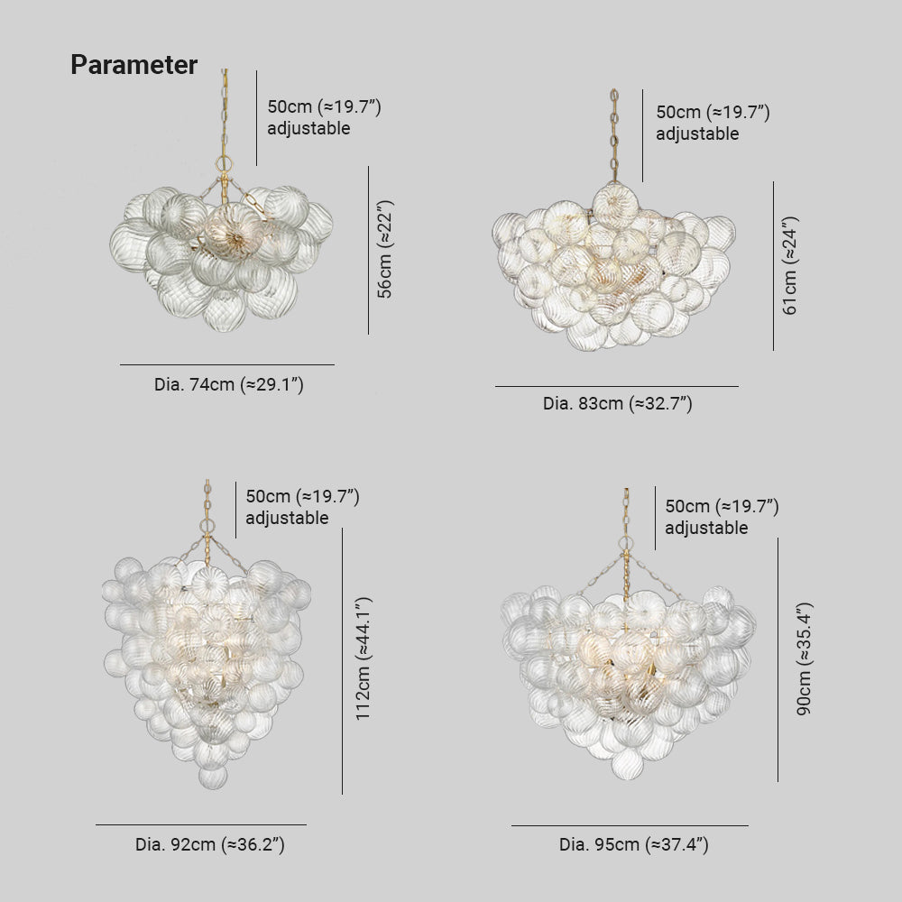 Valentina Luxury Modern LED Bubble Chandelier Glass Living Room - Letslighting