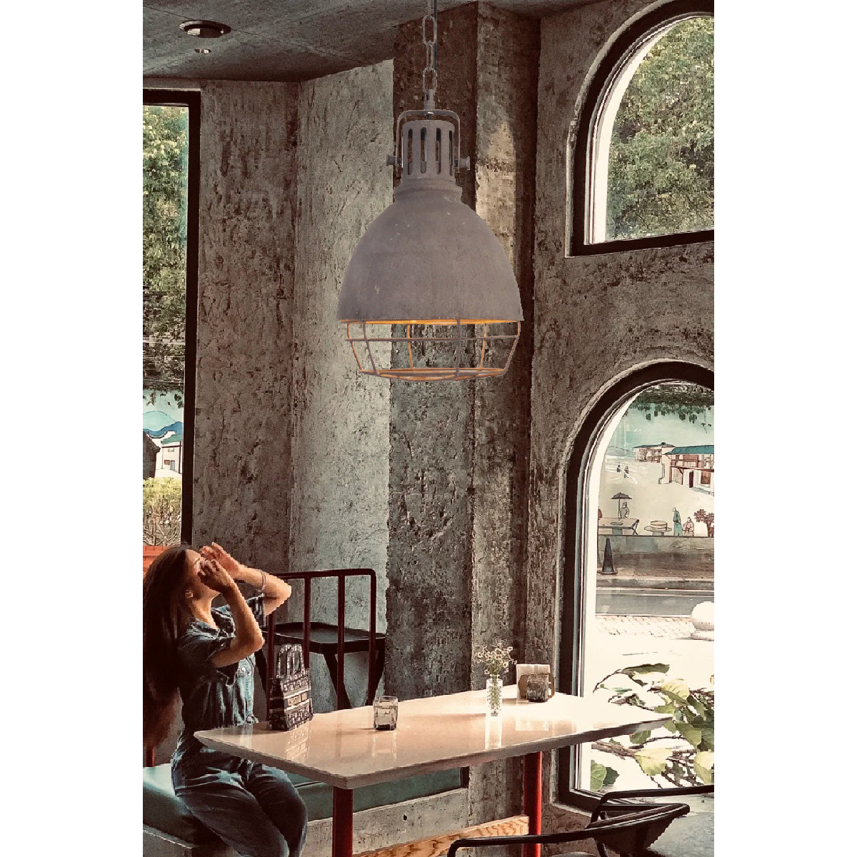 Evvynen Vintage Industrial Metal Pendant Light - Lamp Copper
