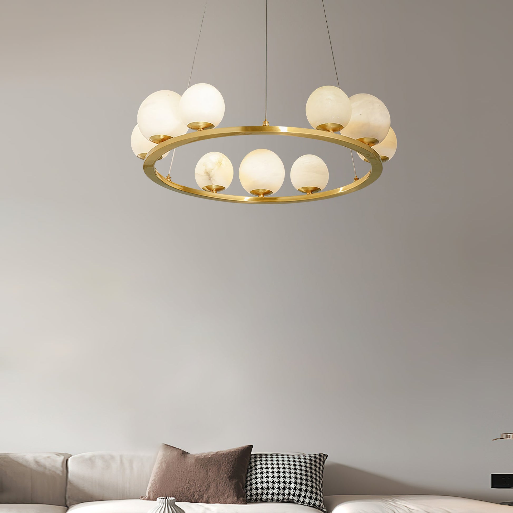 Ulmaran Premium Nordi Art Alabaster Chandelier - Lamp Copper