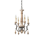 Myphaor Vintage Industrial Hand-carved Wood Chandelier - Lamp Copper