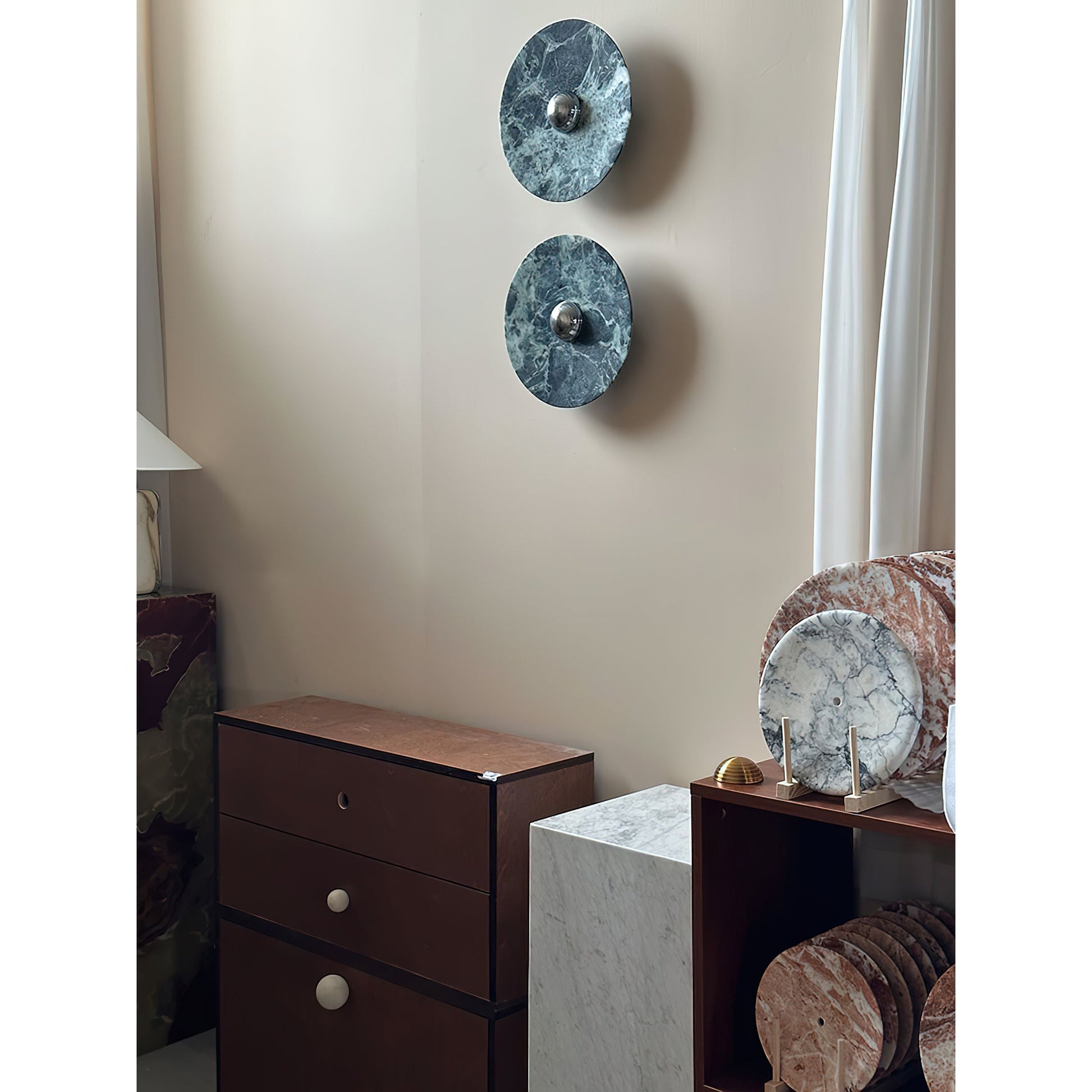 Olrine Modern Minimalist Marble Metal Wall Lamp - Lamp Copper