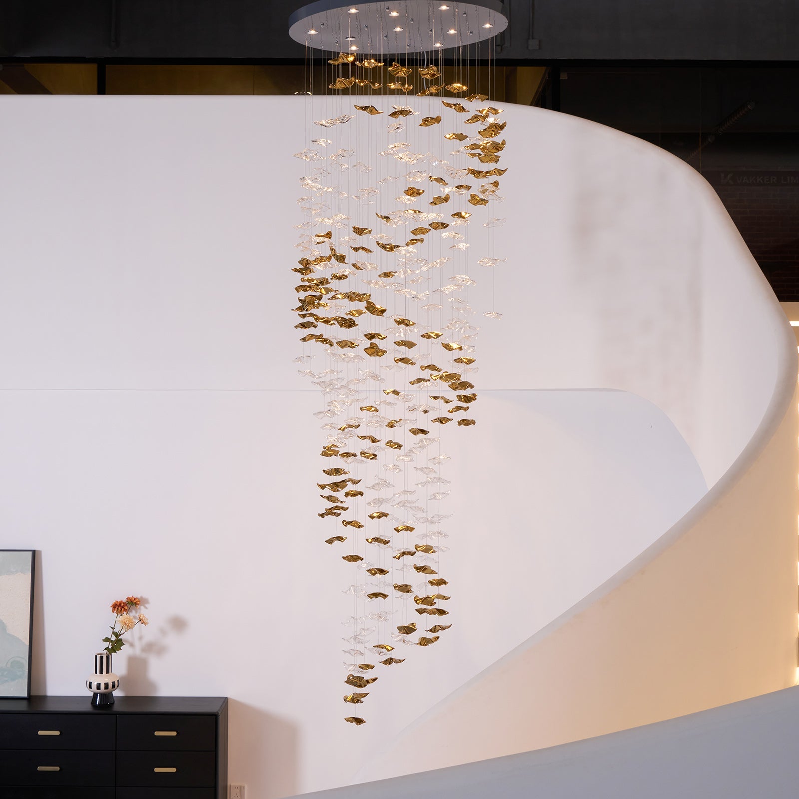 Ulphael Modern Minimalist Art Glass Chandelier - Lamp Copper
