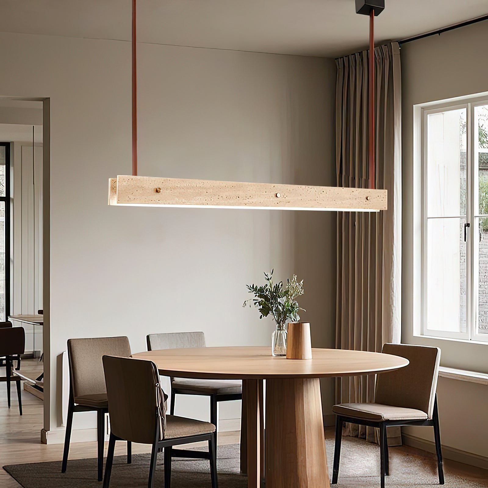 Culorara Modern Minimalist Linear Metal Pendant Lamp - Lamp Copper