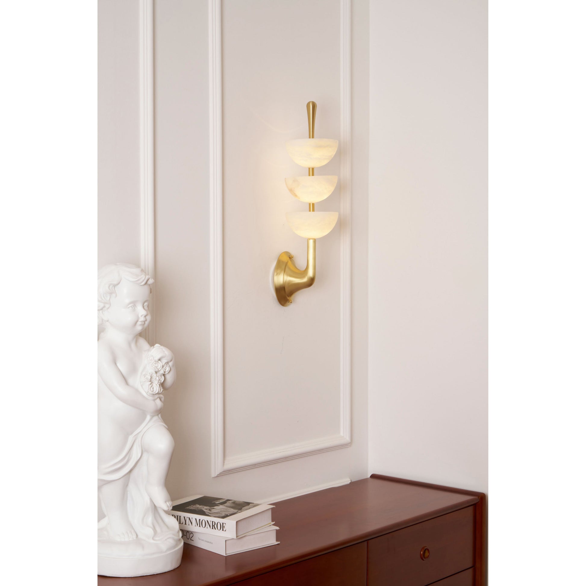 Vitheiel Modern Minimalist Art Alabaster Wall Lamp - Lamp Copper