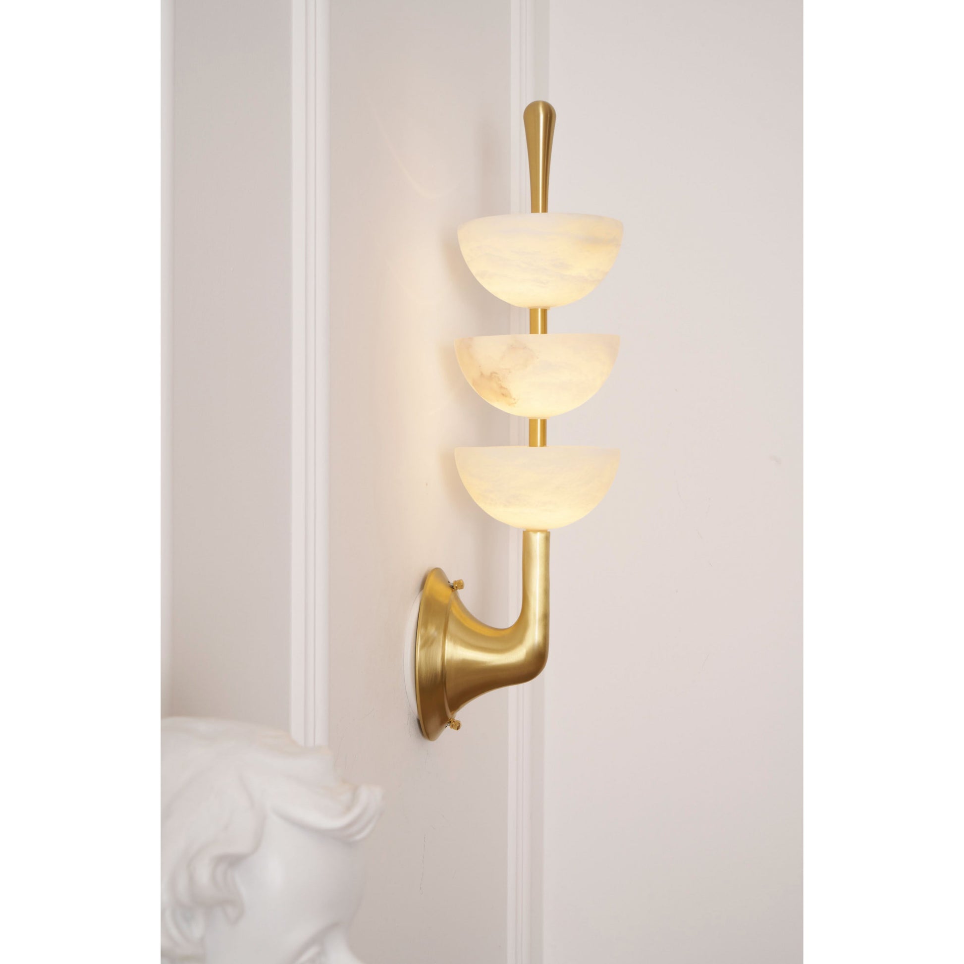 Vitheiel Modern Minimalist Art Alabaster Wall Lamp - Lamp Copper