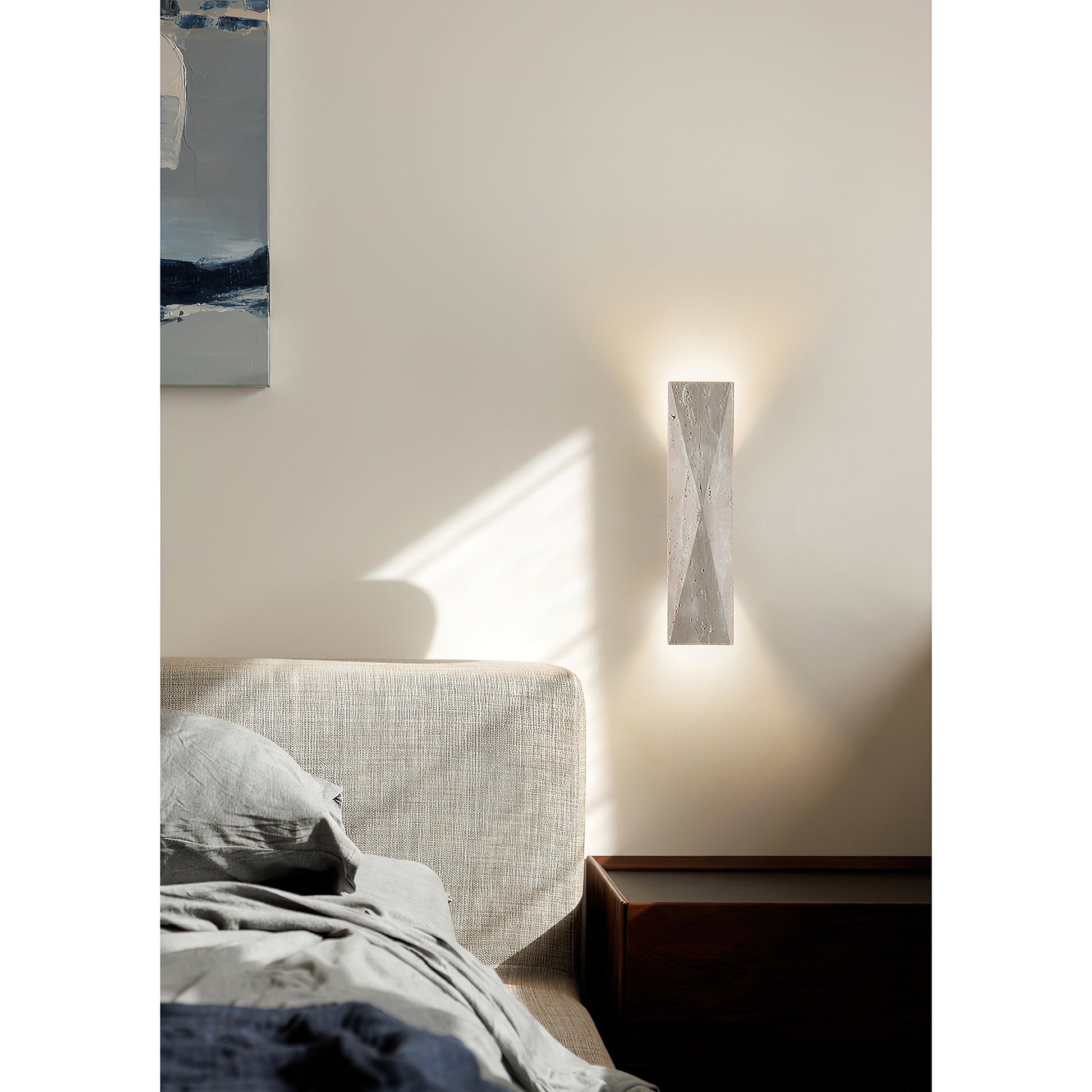 Coloria Modern Minimalist Travertine Wall Lamp - Lamp Copper