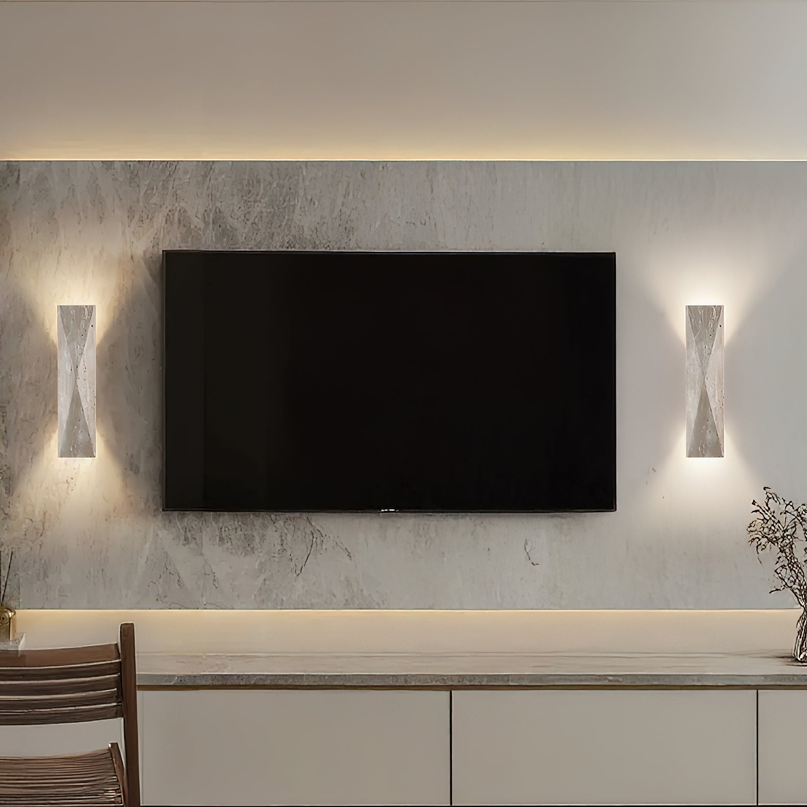 Coloria Modern Minimalist Travertine Wall Lamp - Lamp Copper