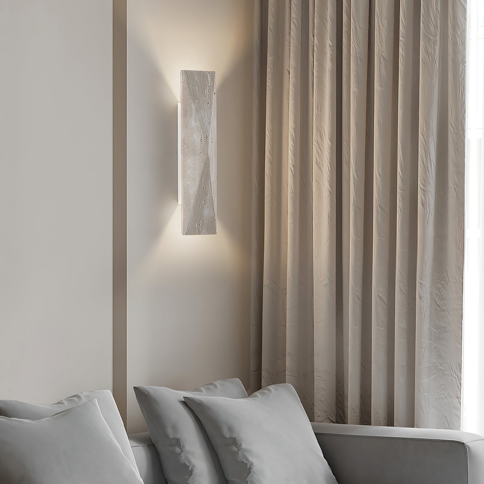 Coloria Modern Minimalist Travertine Wall Lamp - Lamp Copper