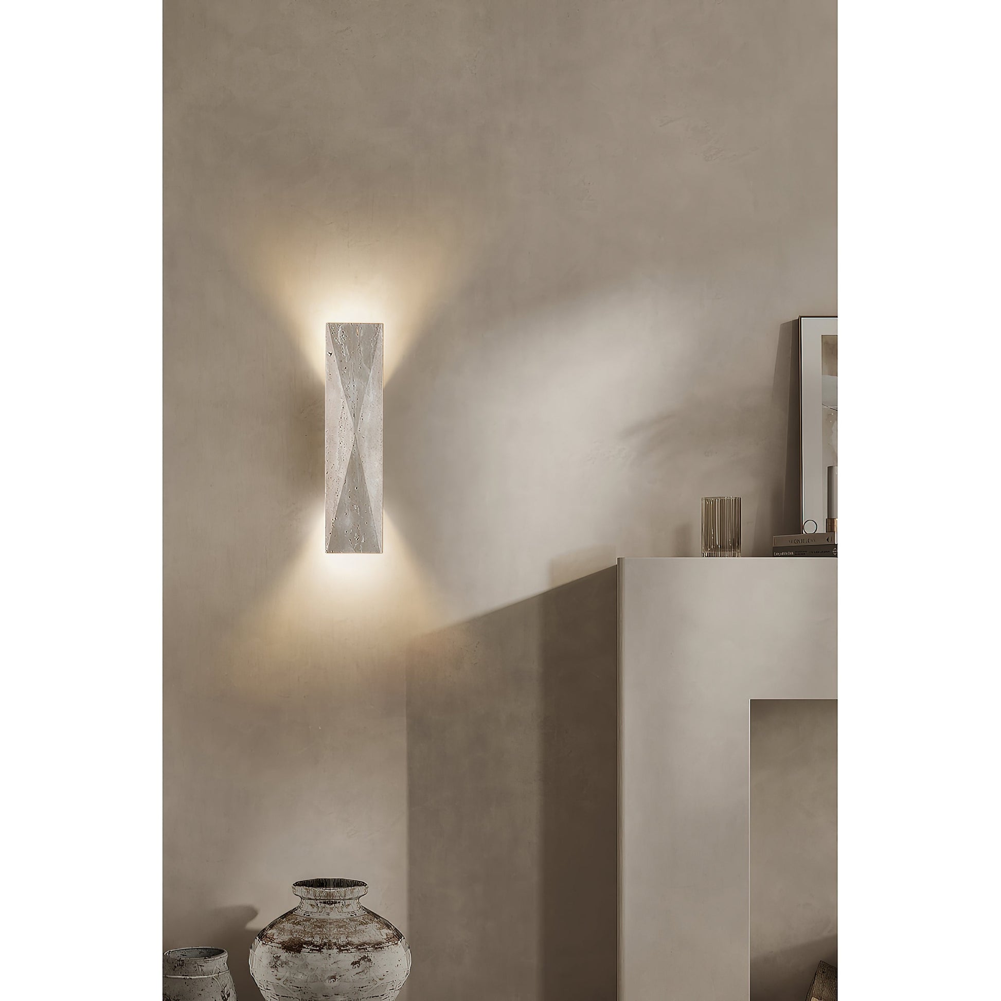 Coloria Modern Minimalist Travertine Wall Lamp - Lamp Copper