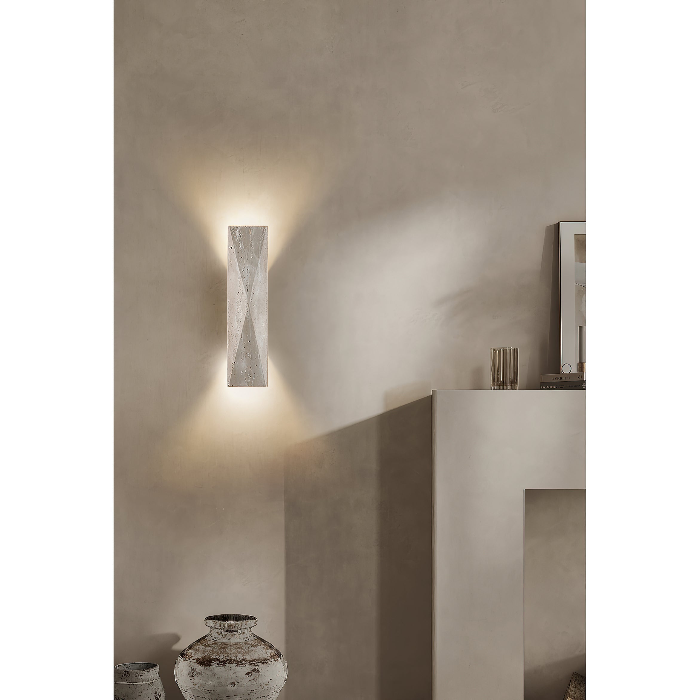 Coloria Modern Minimalist Travertine Wall Lamp - Lamp Copper