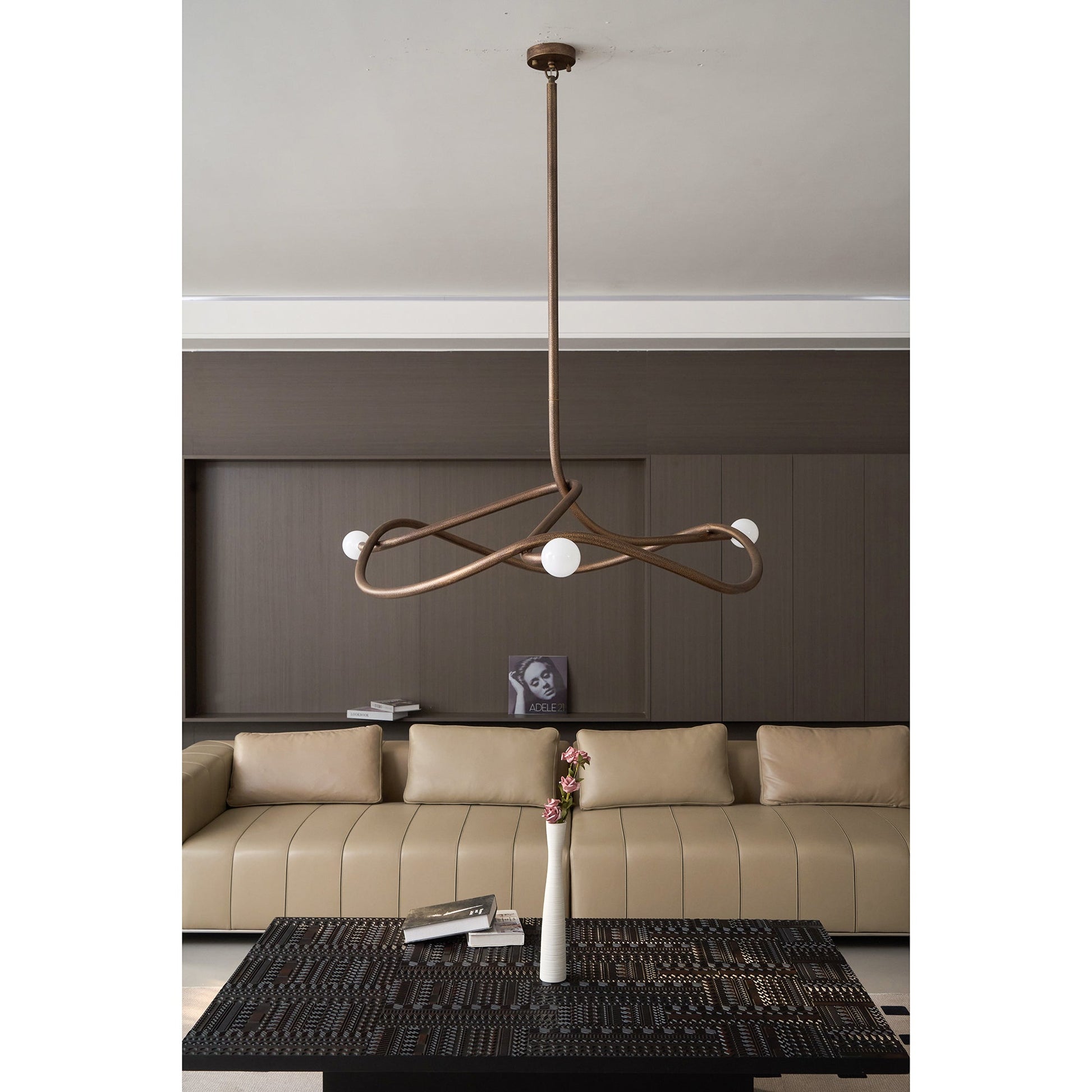 Vadore Modern Minimalist Metal Chandelier - Lamp Copper