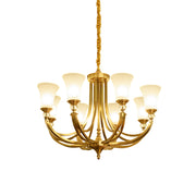 Ordoran Vintage Industrial Brass Glass Chandelier - Lamp Copper