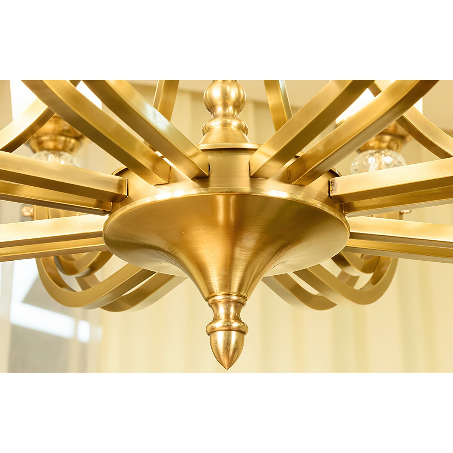 Ordoran Vintage Industrial Brass Glass Chandelier - Lamp Copper