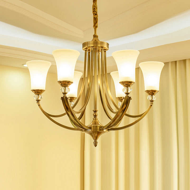 Ordoran Vintage Industrial Brass Glass Chandelier - Lamp Copper