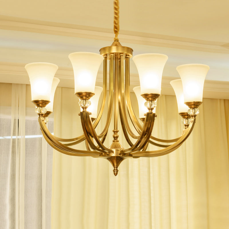 Ordoran Vintage Industrial Brass Glass Chandelier - Lamp Copper