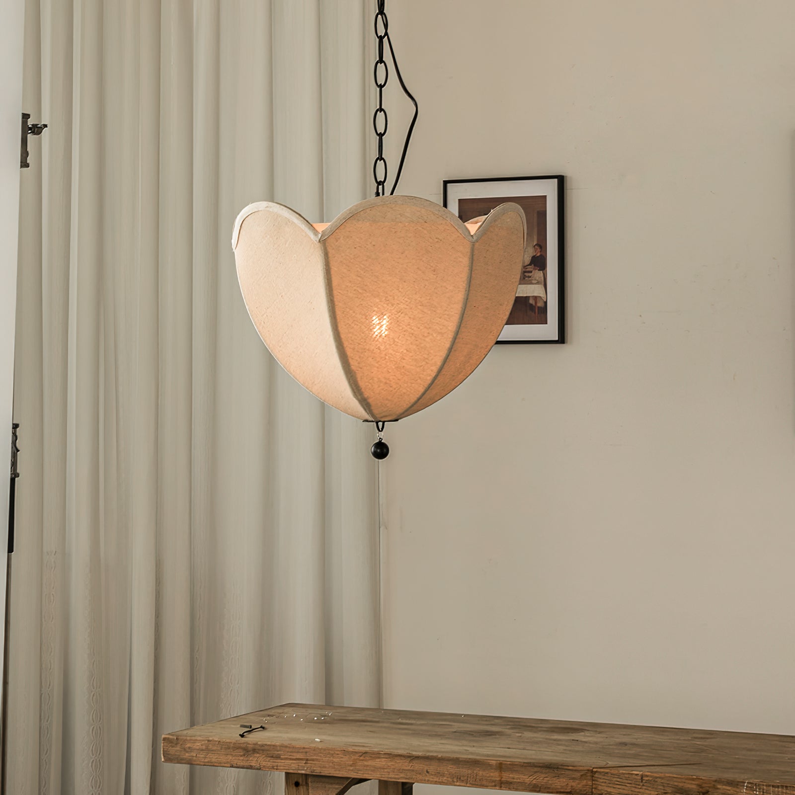 Cimararae Vintage Scoop Metal Fabric Pendant Lamp - Lamp Copper