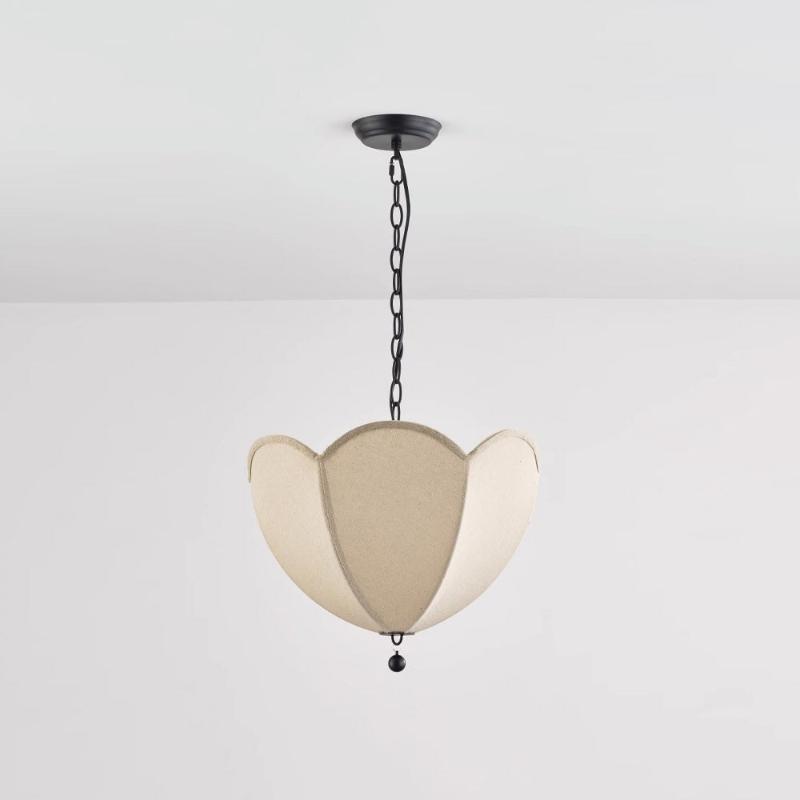 Cimararae Vintage Scoop Metal Fabric Pendant Lamp - Lamp Copper