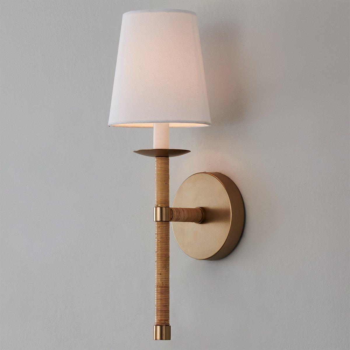 Conoror Elegance Vintage Brass Fabric Wall Lamp - Lamp Copper