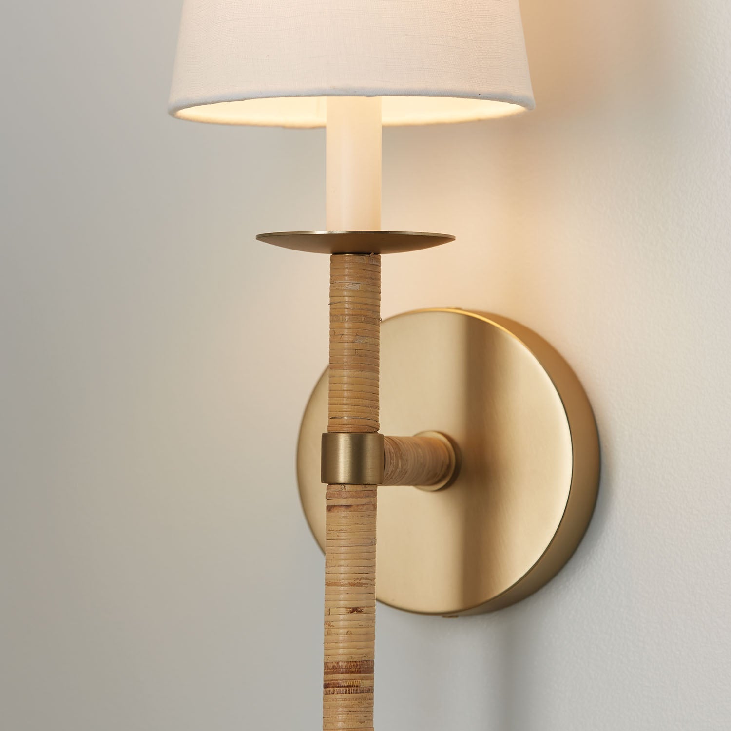 Conoror Elegance Vintage Brass Fabric Wall Lamp - Lamp Copper