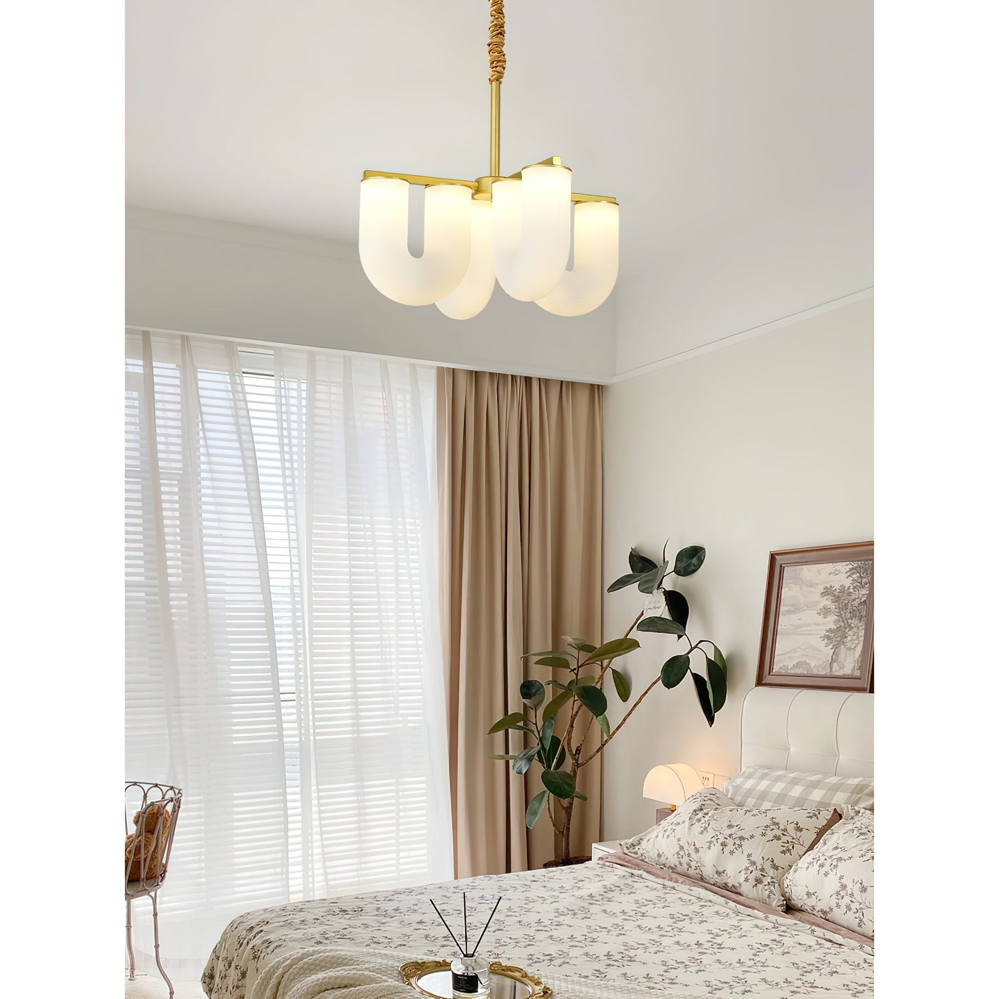 Lyshaos Premium Nordic Art Shaped Metal Chandelier - Lamp Copper