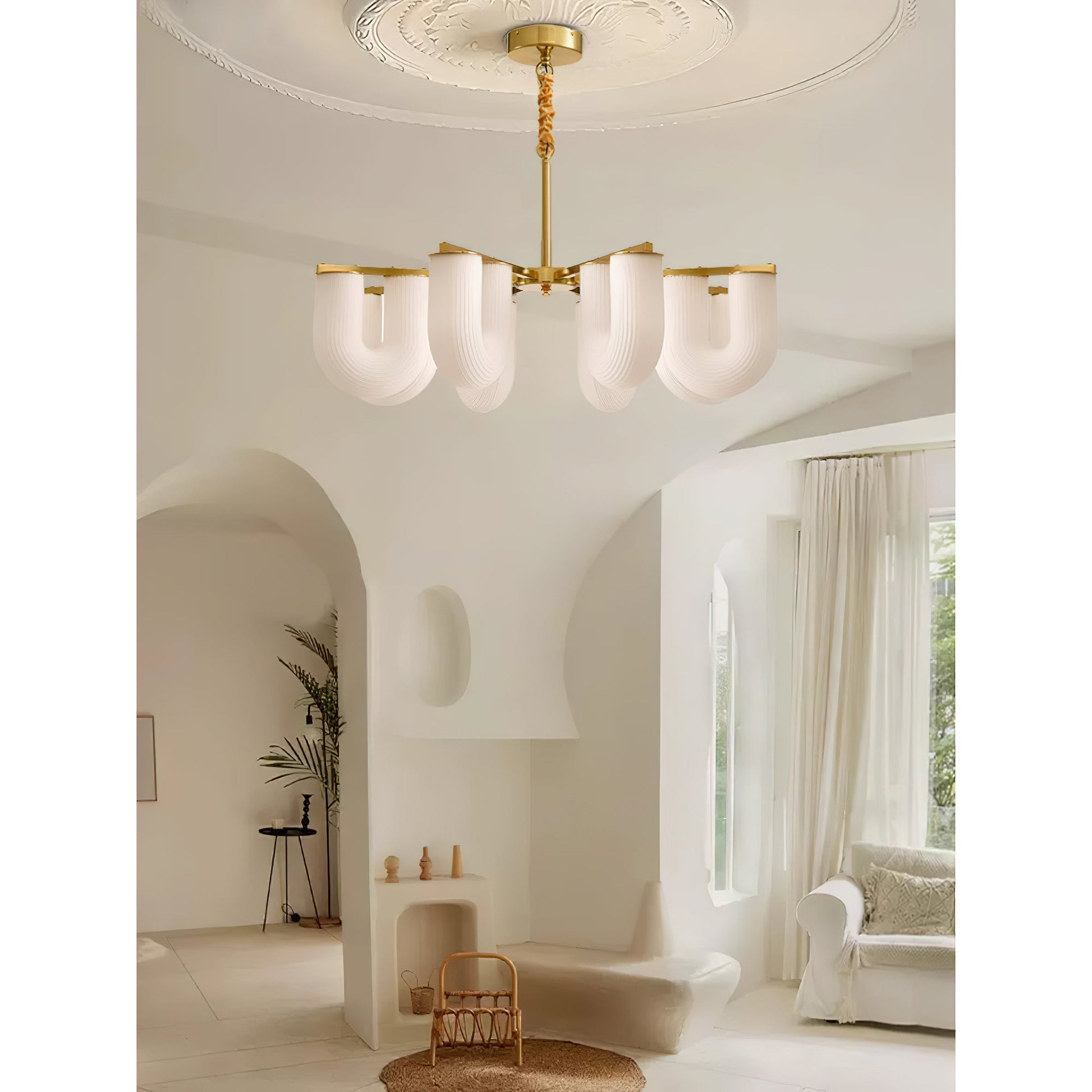 Lyshaos Premium Nordic Art Shaped Metal Chandelier - Lamp Copper
