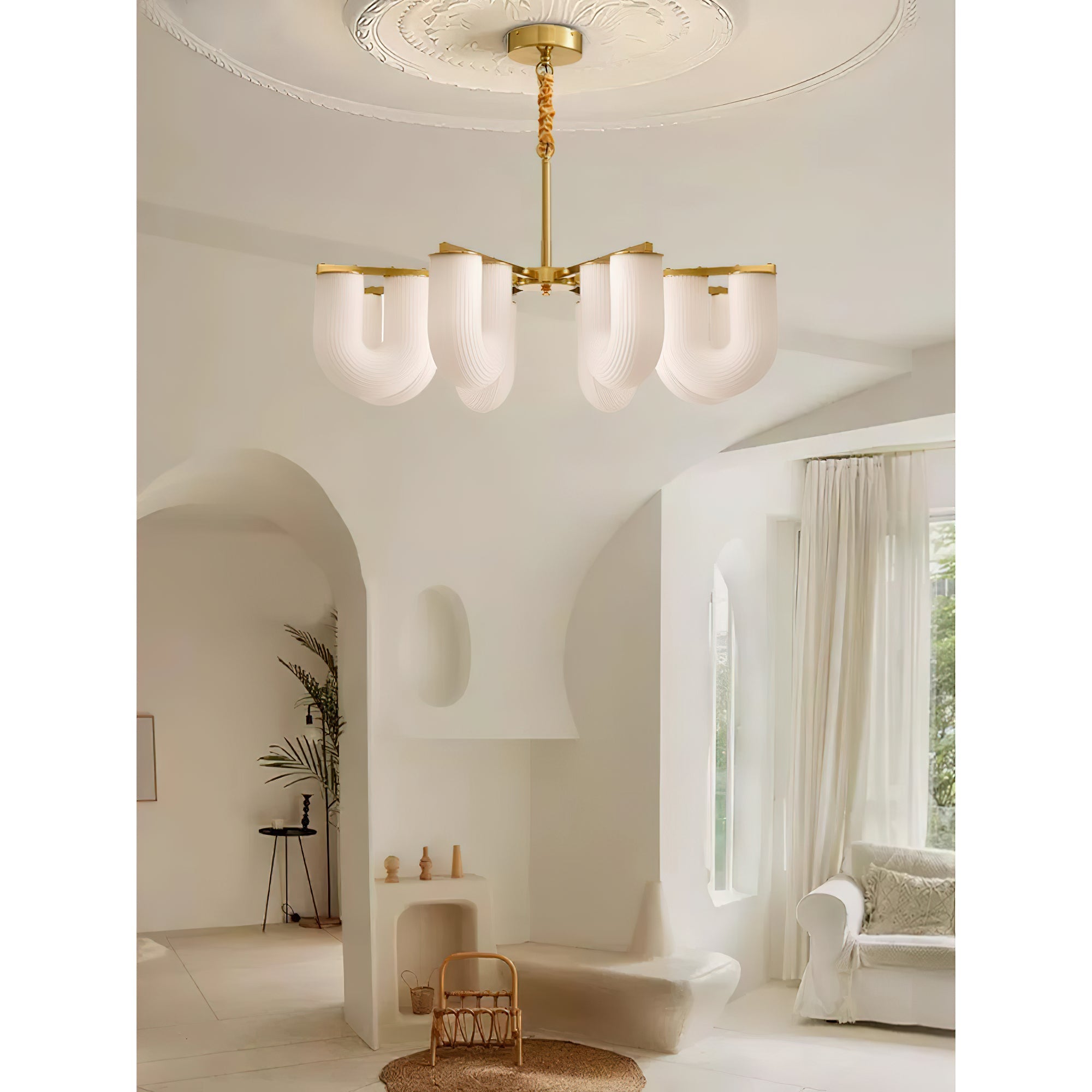 Lyshaos Premium Nordic Art Shaped Metal Chandelier - Lamp Copper
