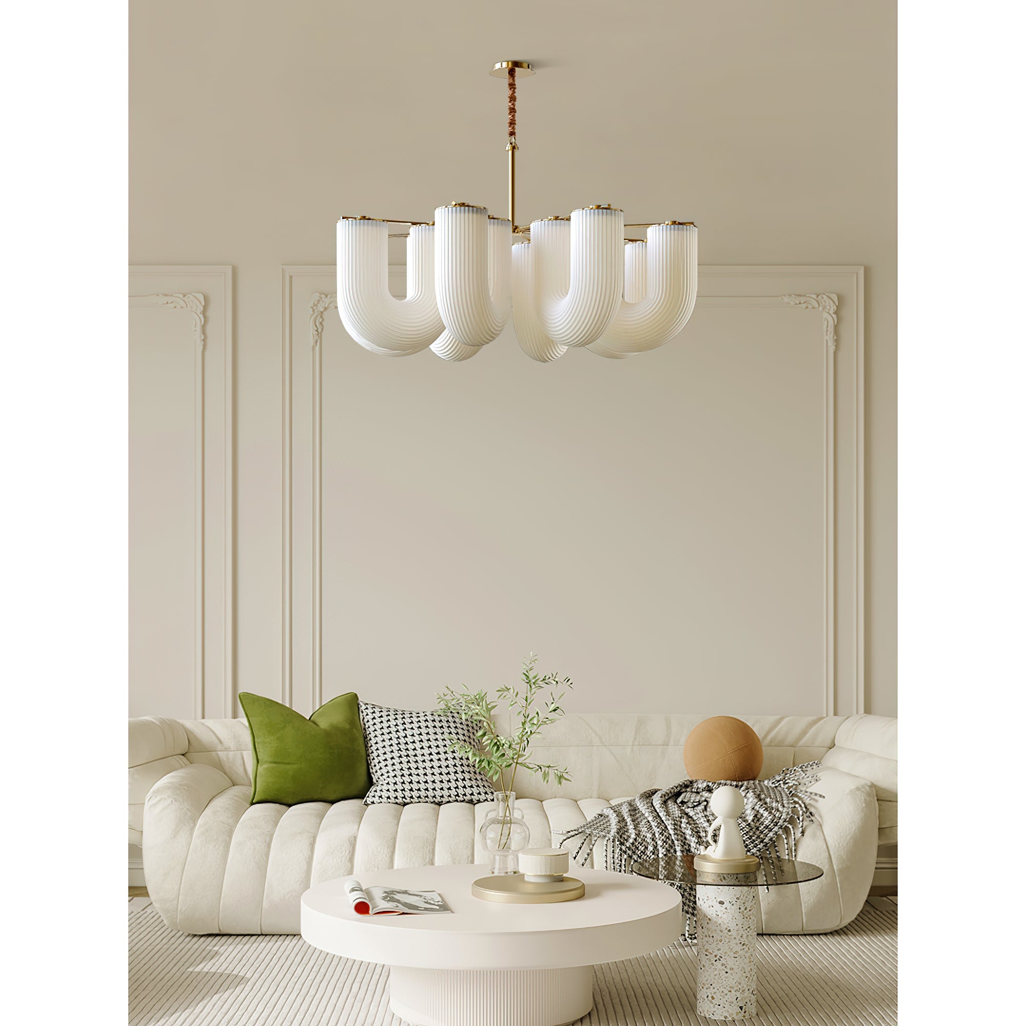 Lyshaos Premium Nordic Art Shaped Metal Chandelier - Lamp Copper
