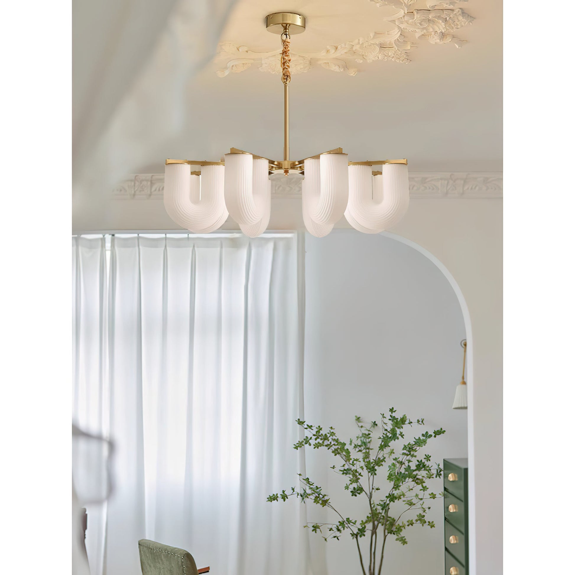 Lyshaos Premium Nordic Art Shaped Metal Chandelier - Lamp Copper