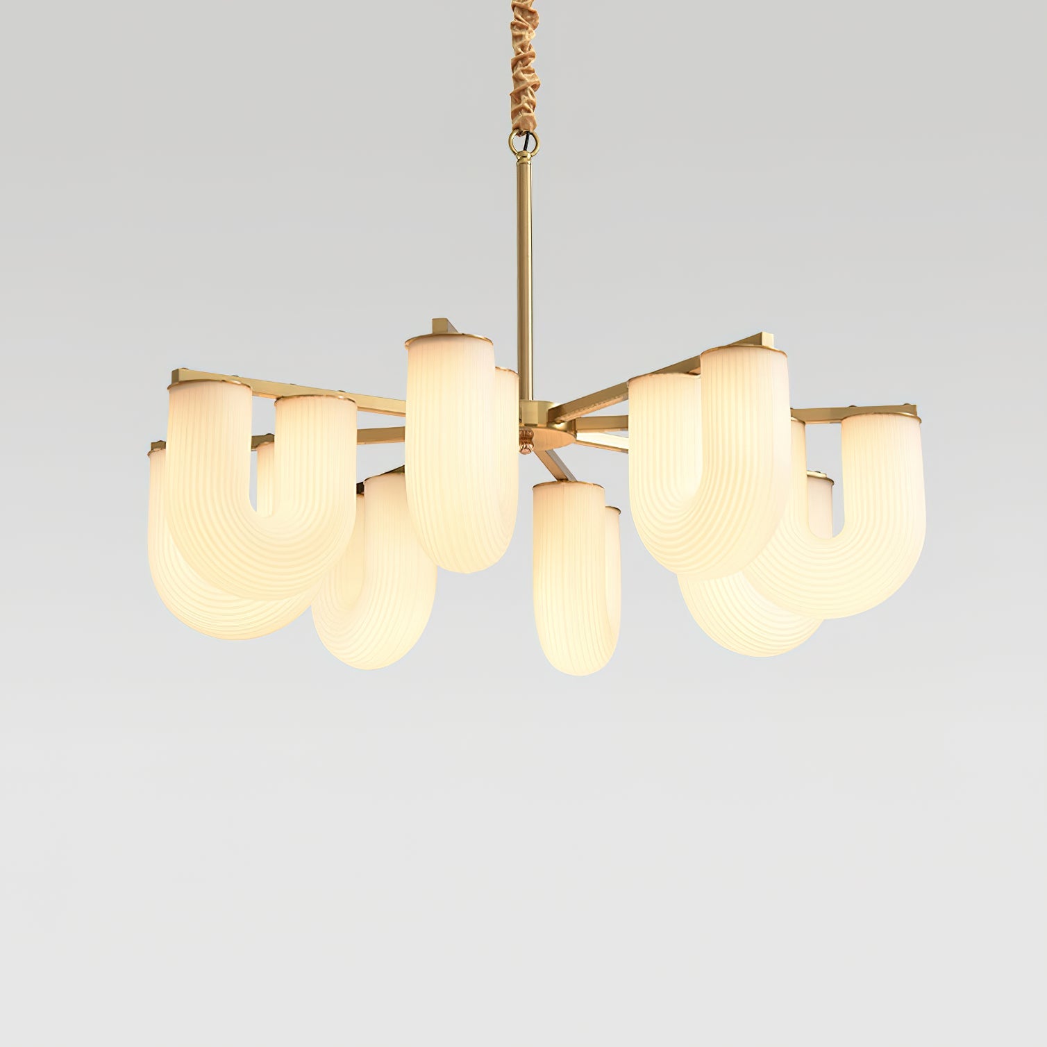 Lyshaos Premium Nordic Art Shaped Metal Chandelier - Lamp Copper