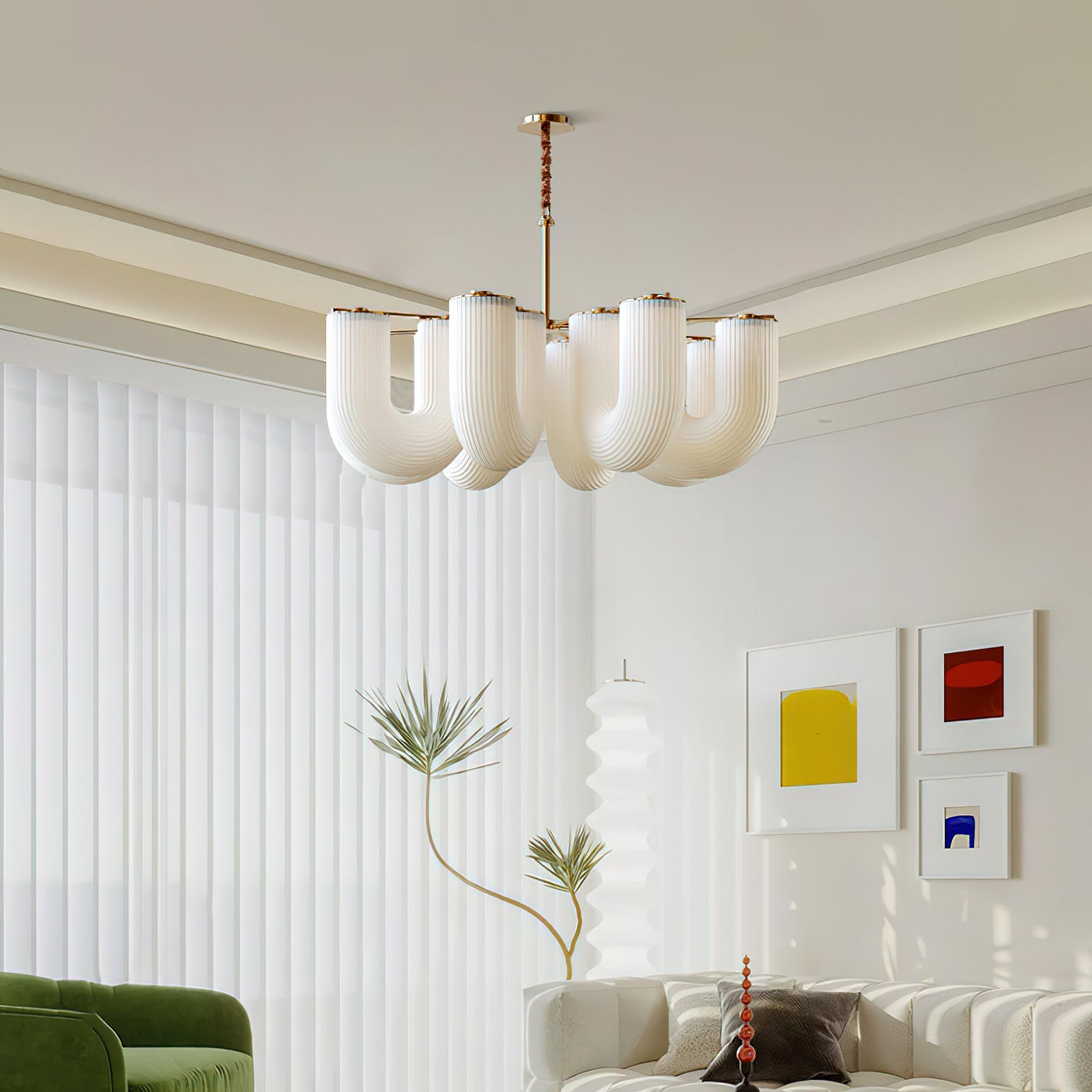 Lyshaos Premium Nordic Art Shaped Metal Chandelier - Lamp Copper