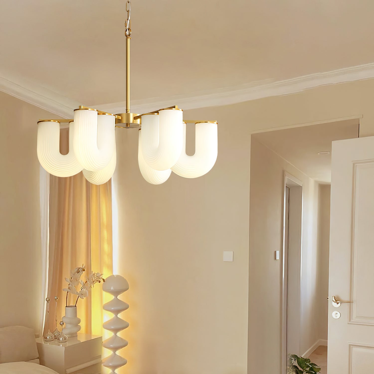 Lyshaos Premium Nordic Art Shaped Metal Chandelier - Lamp Copper