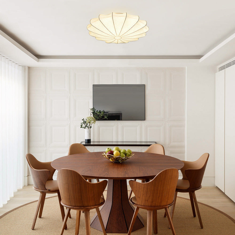 Lunari Mid-Century Modern Silk Flush Mount Light