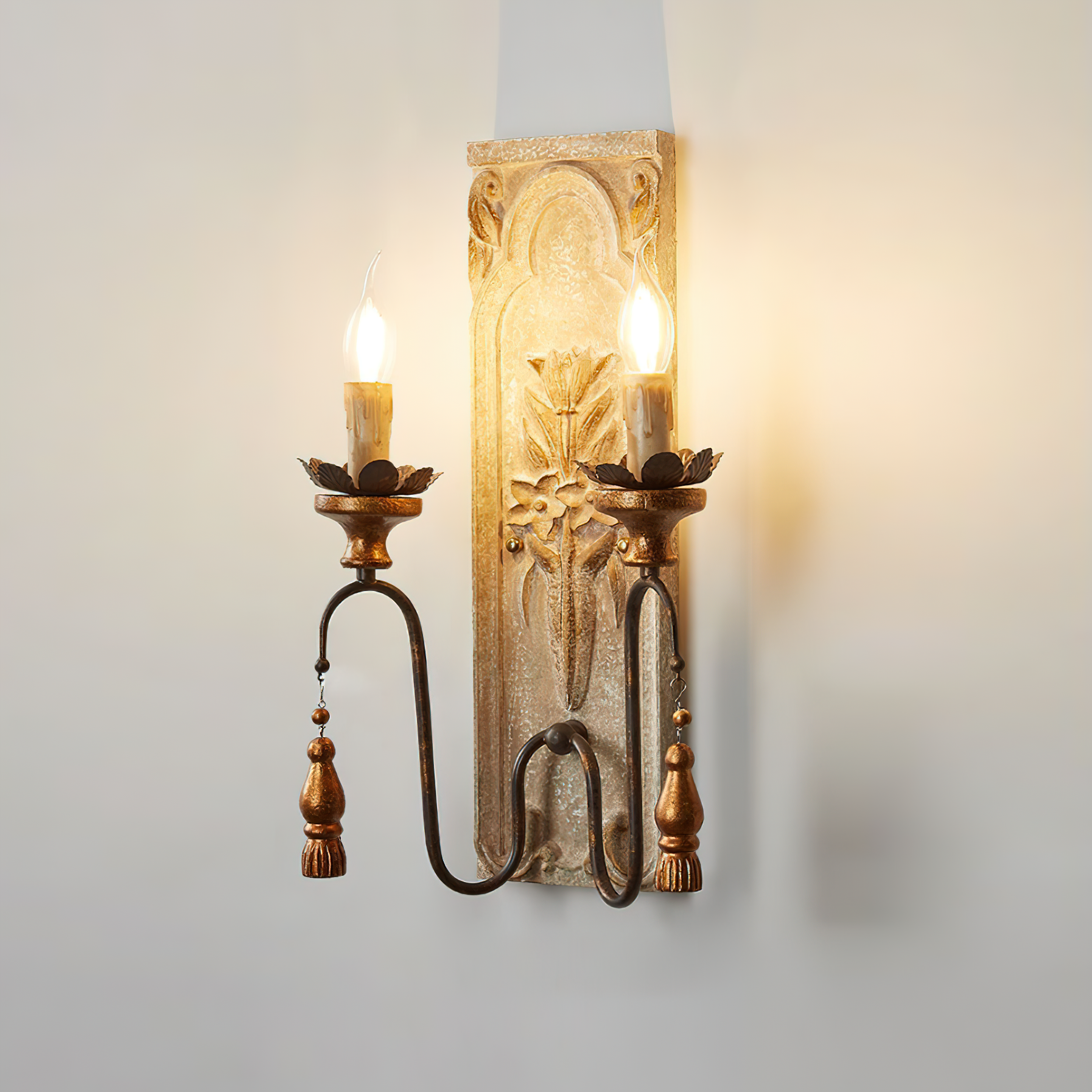 Elsoris Postmodern Luxury Wooden Metal Wall Lamp - Lamp Copper