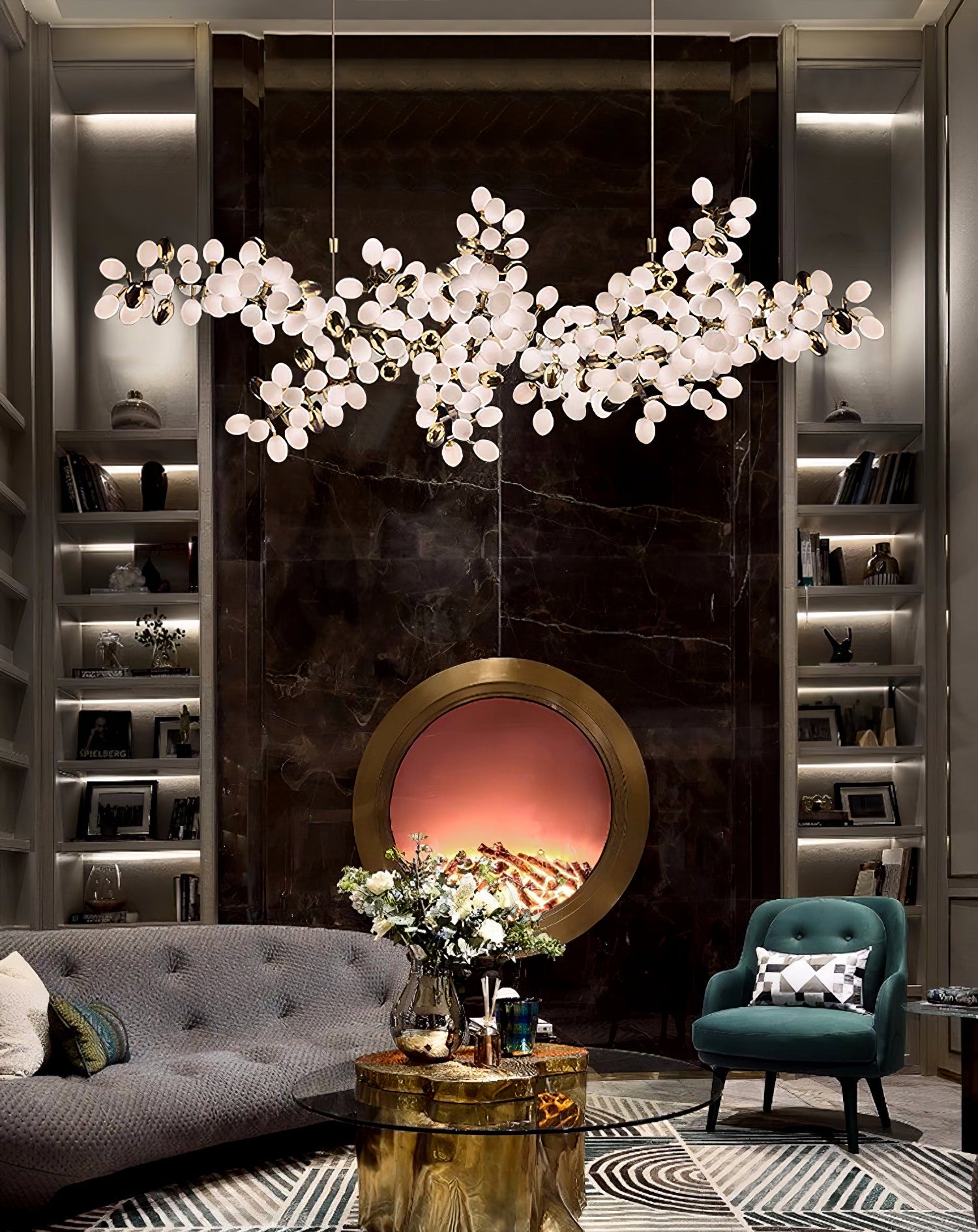 Cithaila Postmodern Luxury Bunch Metal Glass Chandelier - Lamp Copper