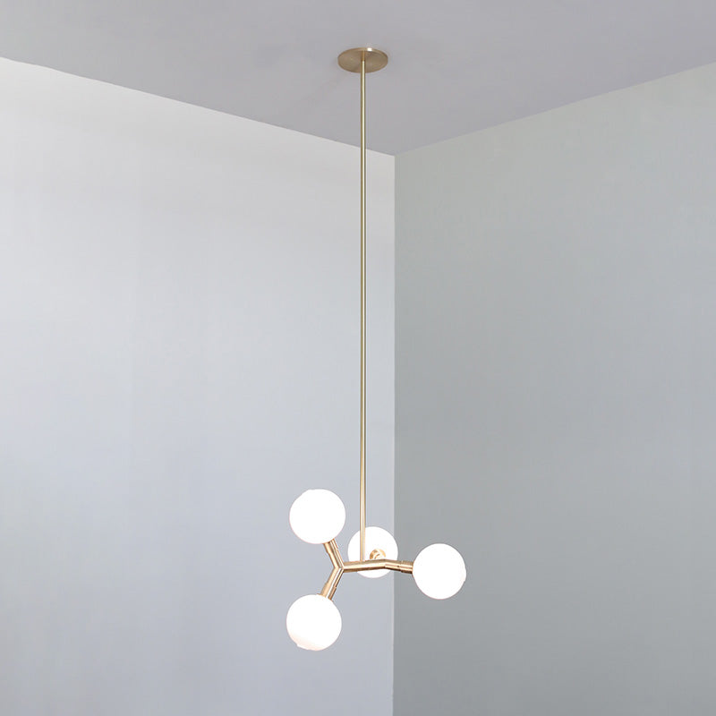 Irina Modern Minimalist Brass Glass Pendant Lamp - Lamp Copper