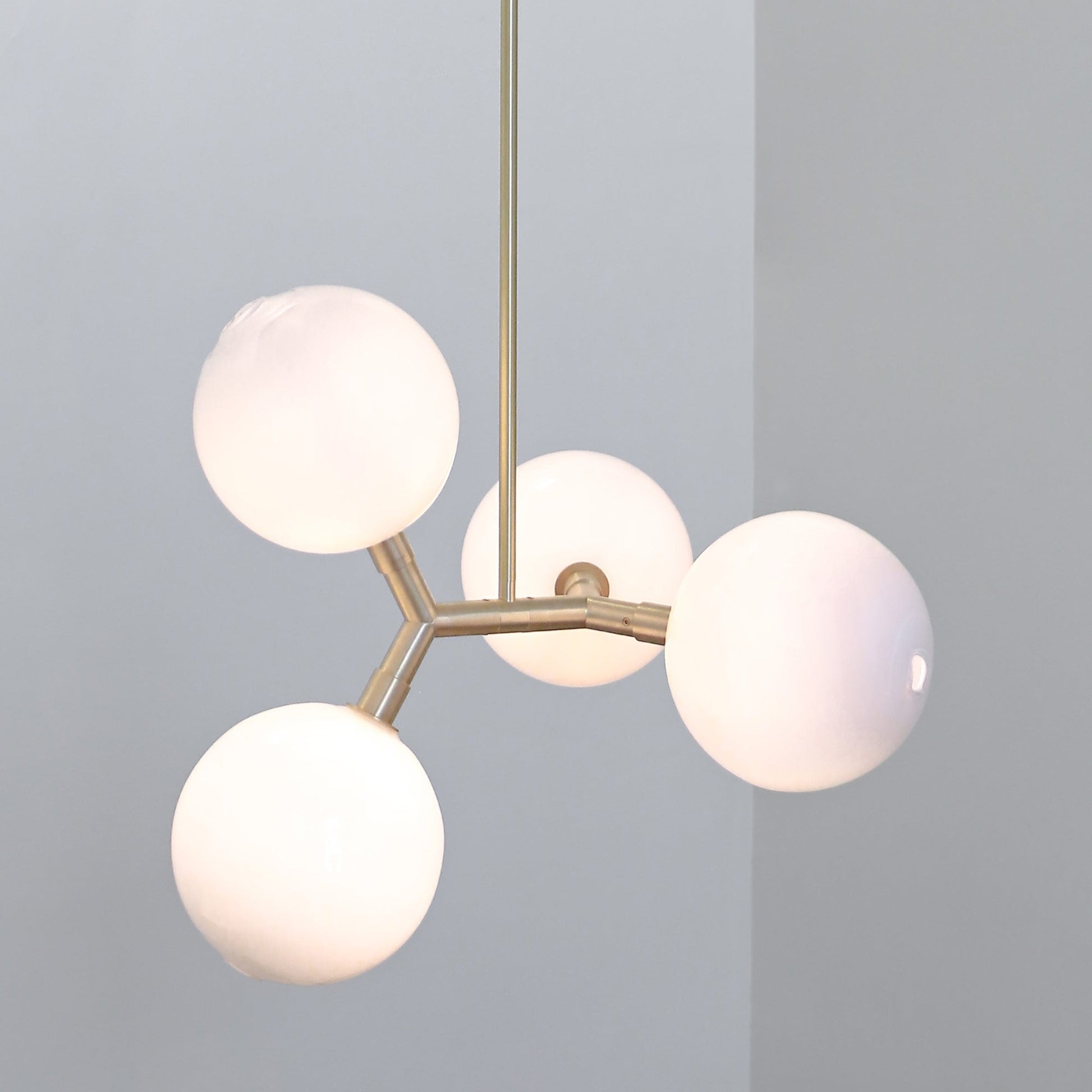 Irina Modern Minimalist Brass Glass Pendant Lamp - Lamp Copper