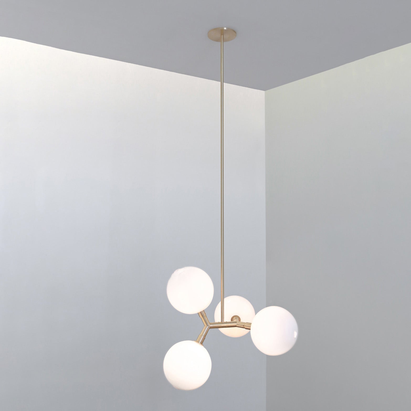Irina Modern Minimalist Brass Glass Pendant Lamp - Lamp Copper