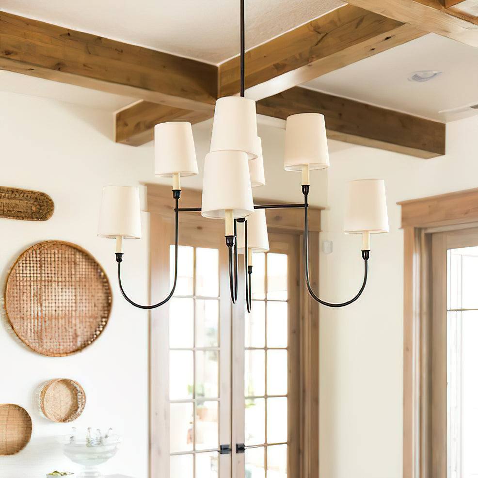 Nyshair Vintage Industrial Brass Fabric Chandelier - Lamp Copper