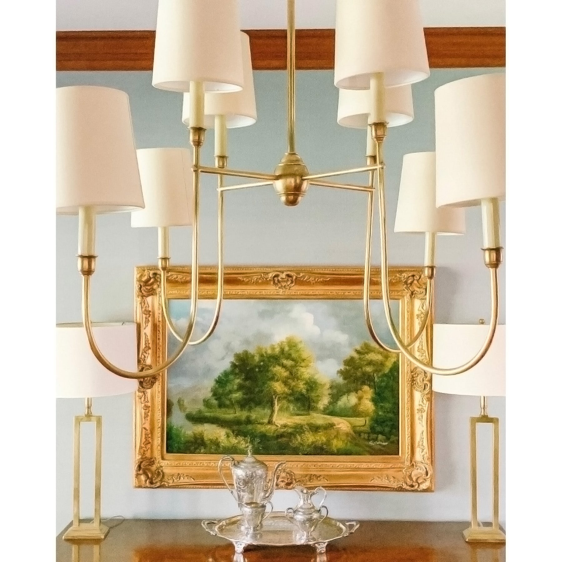 Nyshair Vintage Industrial Brass Fabric Chandelier - Lamp Copper