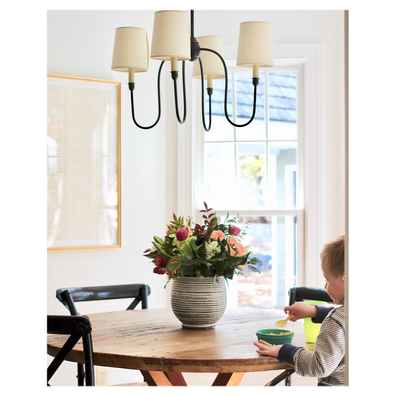 Nyshair Vintage Industrial Brass Fabric Chandelier - Lamp Copper