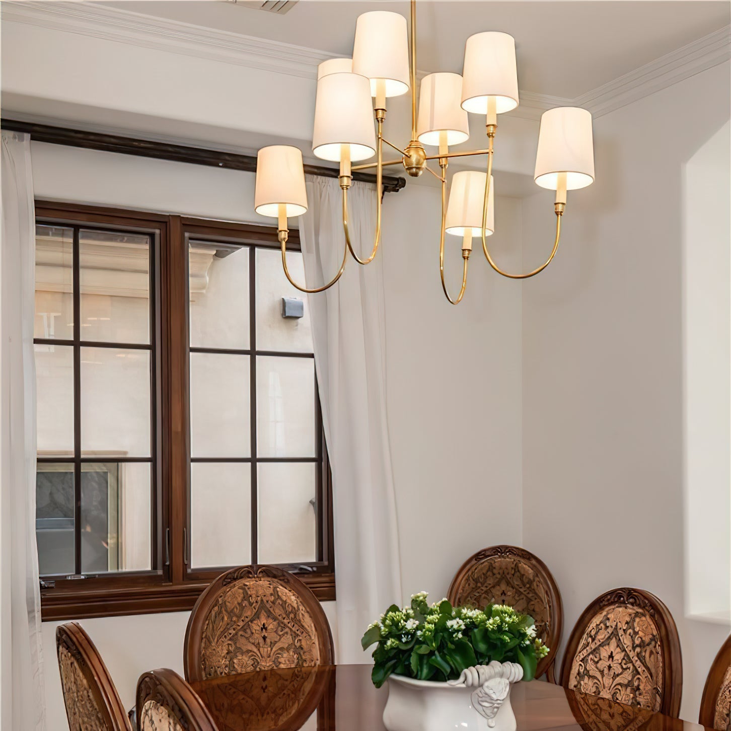 Nyshair Vintage Industrial Brass Fabric Chandelier - Lamp Copper