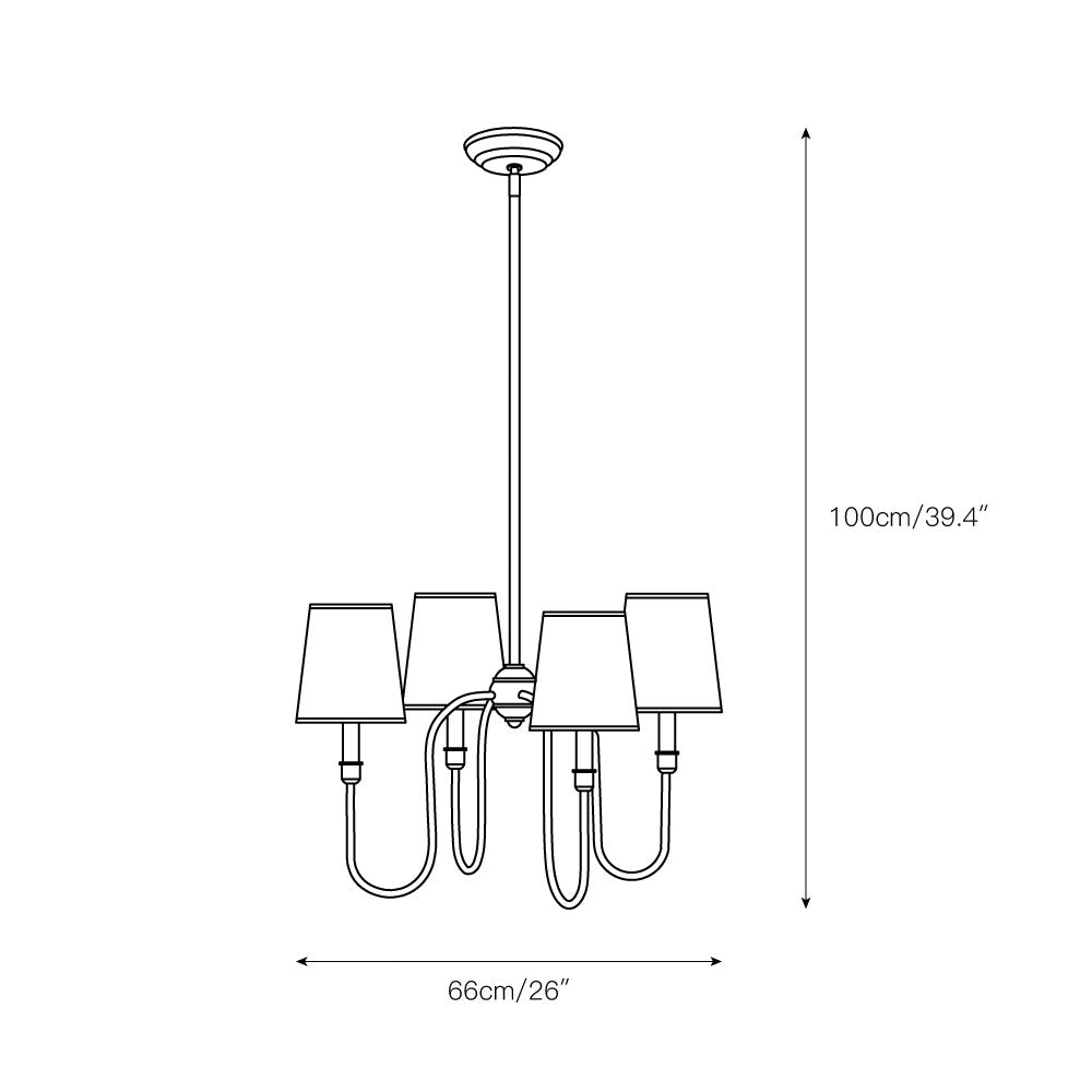 Nyshair Vintage Industrial Brass Fabric Chandelier - Lamp Copper