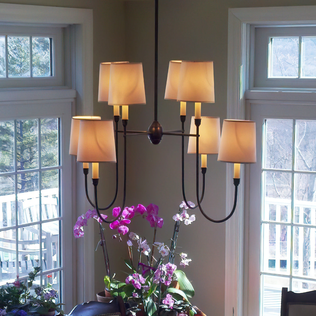 Nyshair Vintage Industrial Brass Fabric Chandelier - Lamp Copper