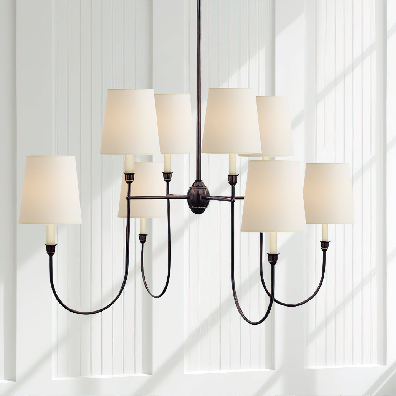 Nyshair Vintage Industrial Brass Fabric Chandelier - Lamp Copper