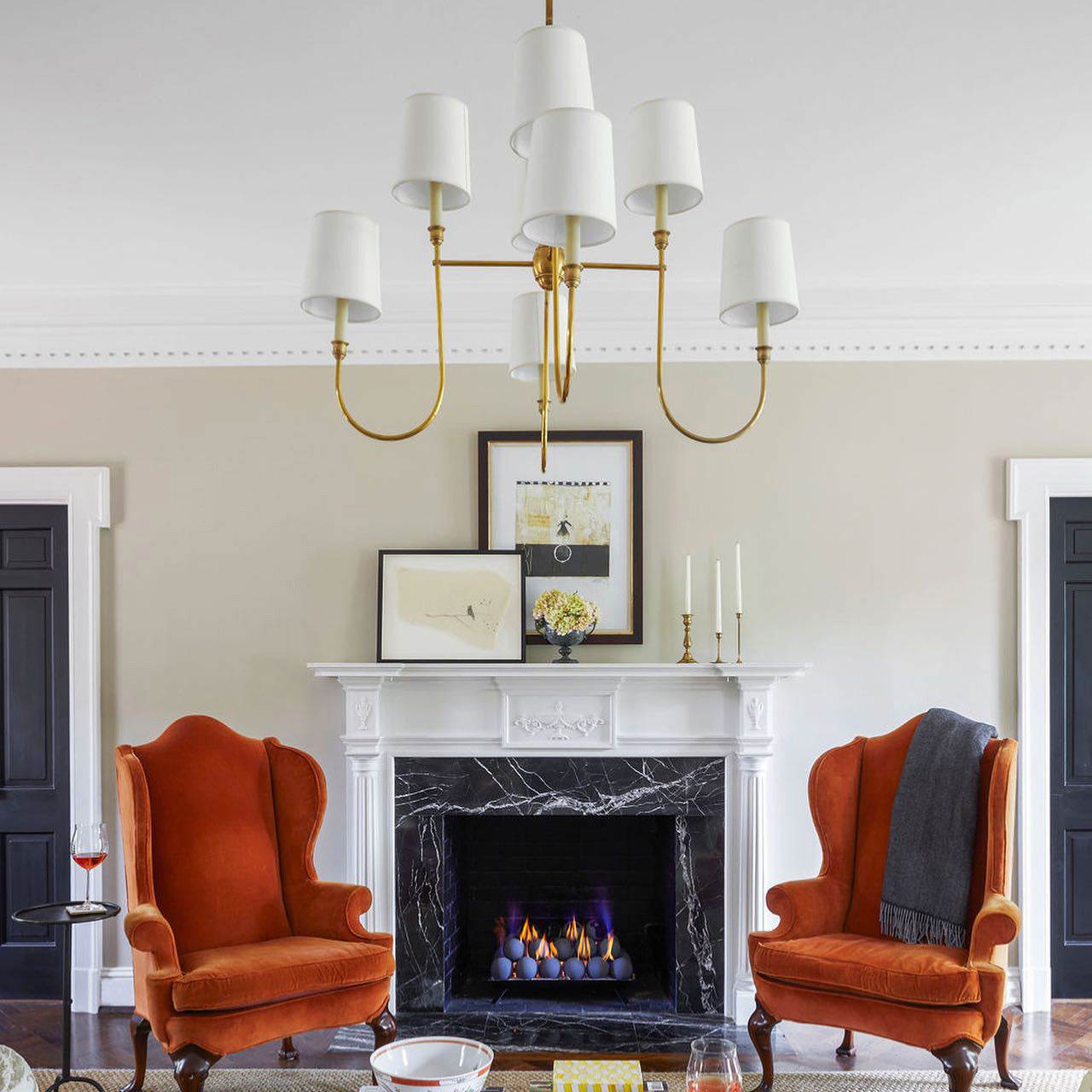 Nyshair Vintage Industrial Brass Fabric Chandelier - Lamp Copper