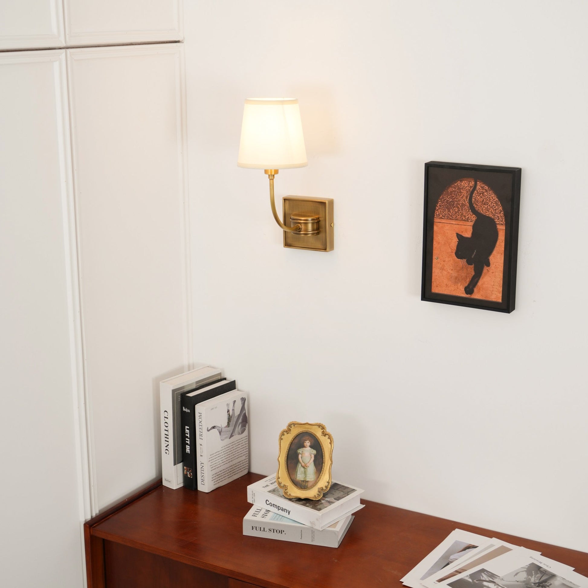 Olvaror Vintage Industrial Metal Fabric Sconce Wall Lamp - Lamp Copper