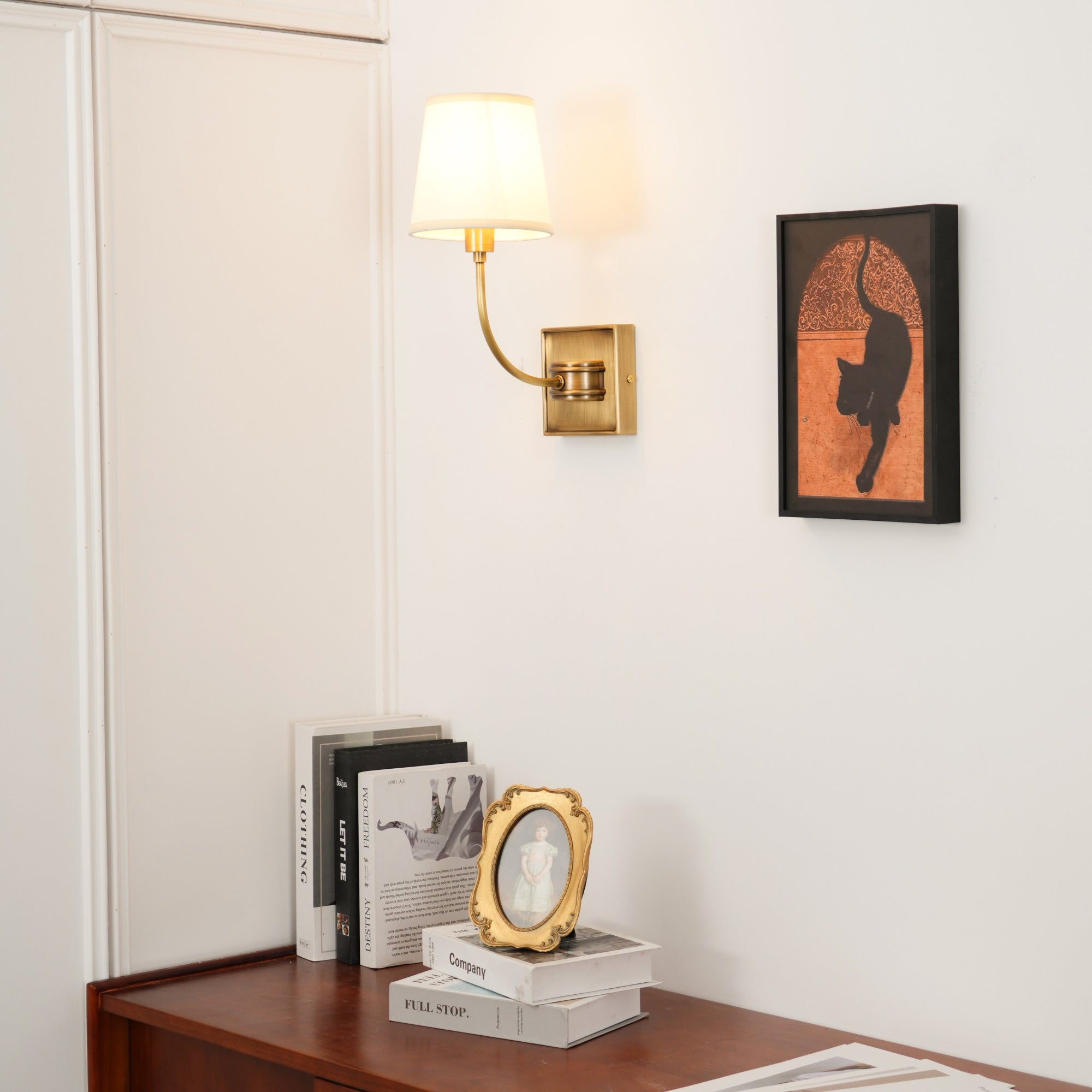 Olvaror Vintage Industrial Metal Fabric Sconce Wall Lamp - Lamp Copper