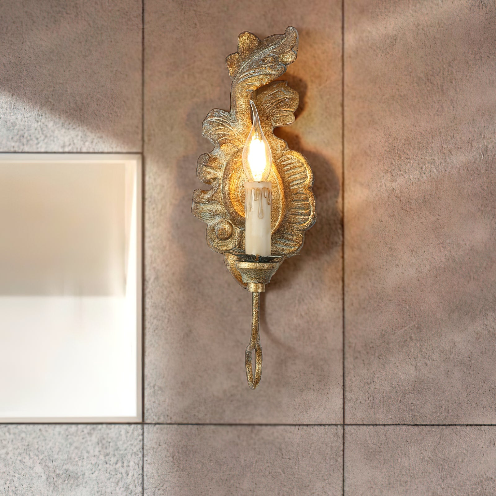 Olsilel Elegance Vintage Resin Metal Sconce Wall Lamp - Lamp Copper
