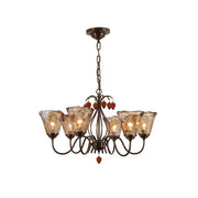 Evzorira Vintage Industrial Luxury Glass Crystal Chandelier - Lamp Copper